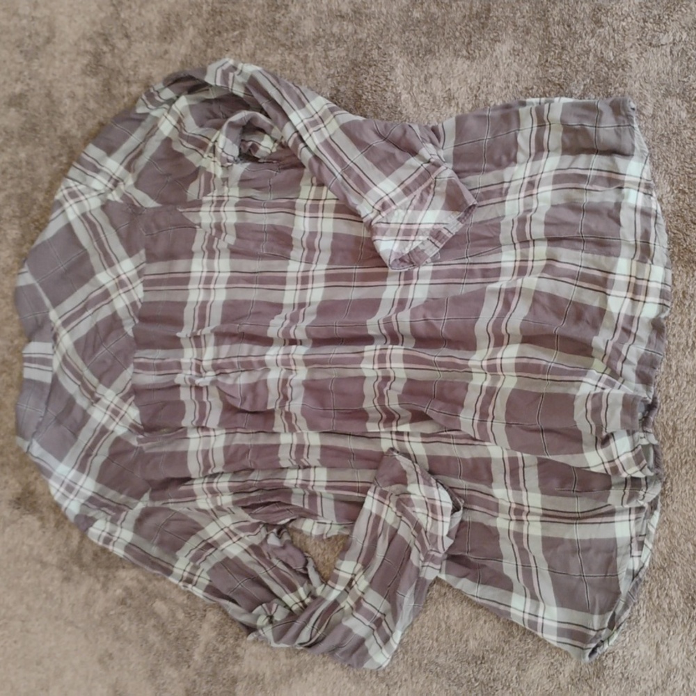 Torrid Gray Plaid Button Down - image 8